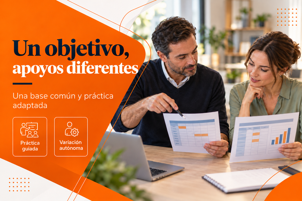 Dos actividades del mismo tema con distinto grado de apoyo